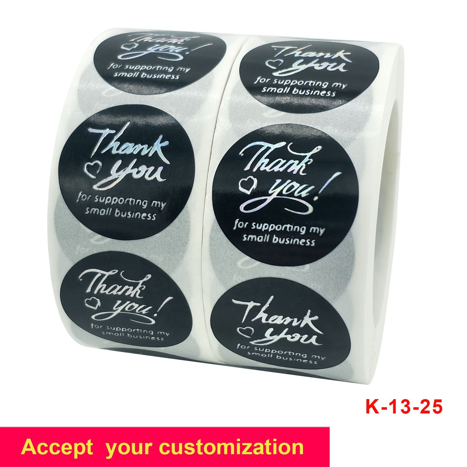 Custom stickers 1.5inch Thank You Stickers for Gift Bag Wrapping Adhesive stickers
