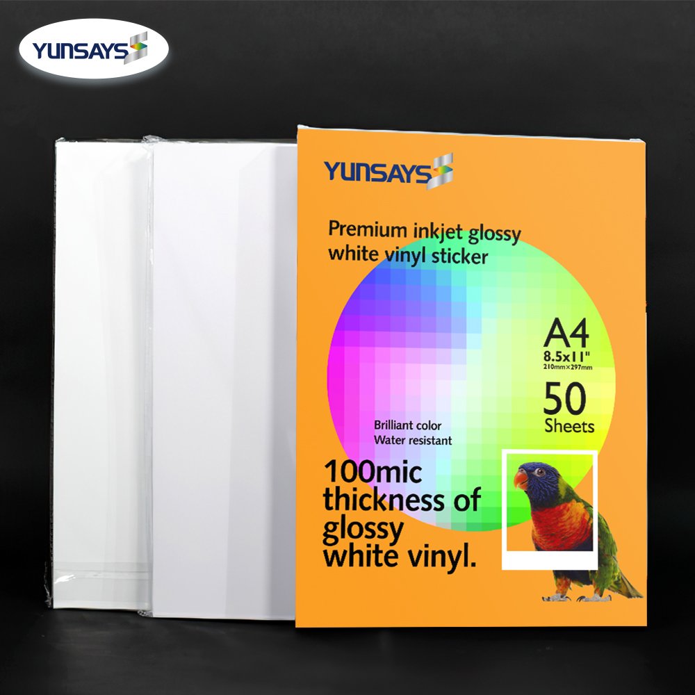 Best Sales standard A4 letter size self adhesive glossy white inkjet PP self-adhesive white pp film