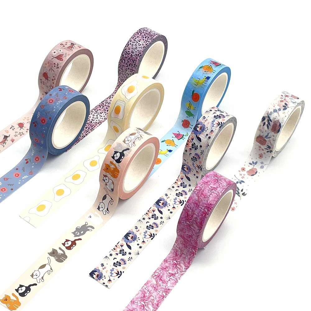 Custom Print Full Colored Journaling Dairy Decoration Adhesive Paper Masking Washi Tapes