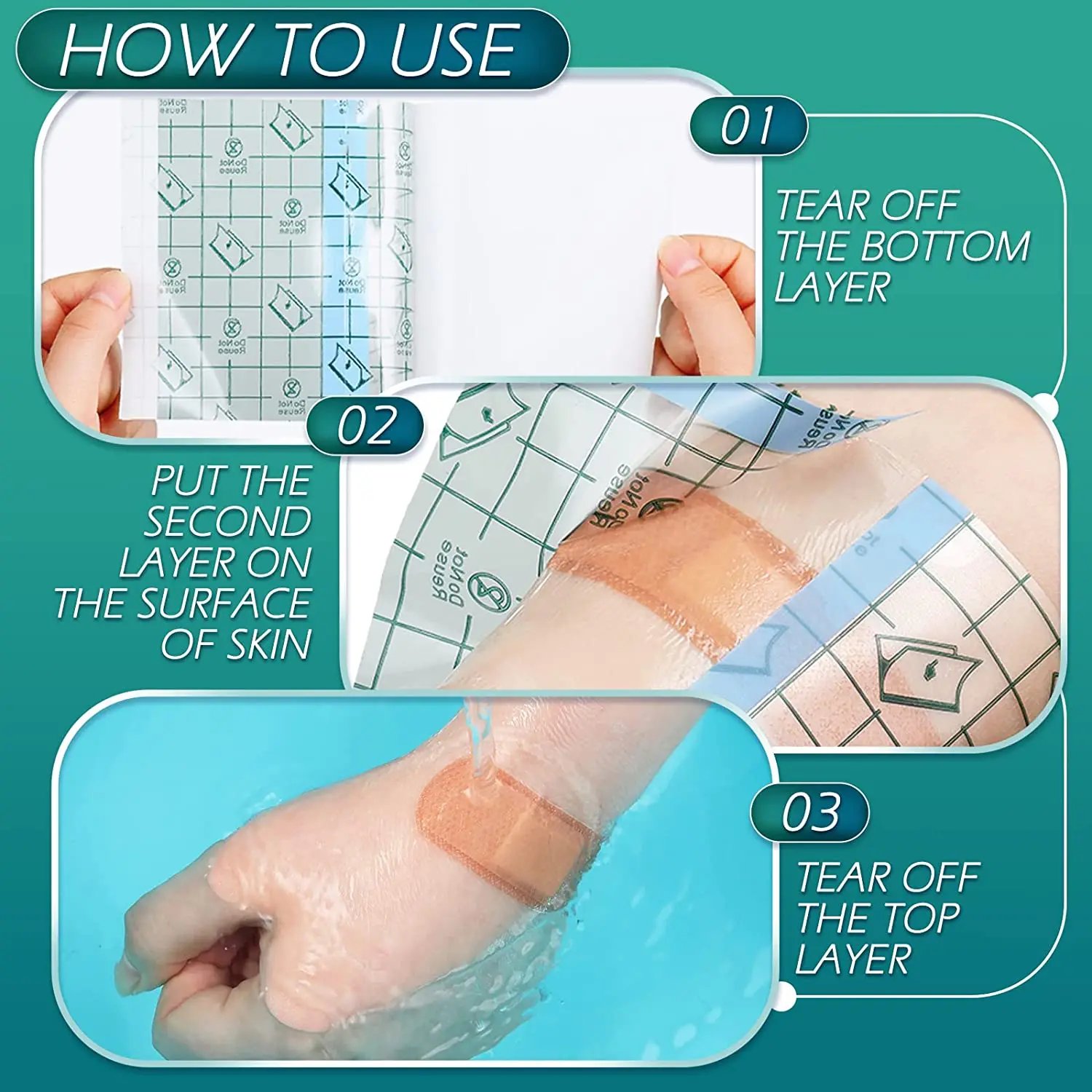 Medical Adhesive Tape Transparent Tape PU Anti-allergic Medicinal Wound Dressing Fixation Tape Plaster Waterproof