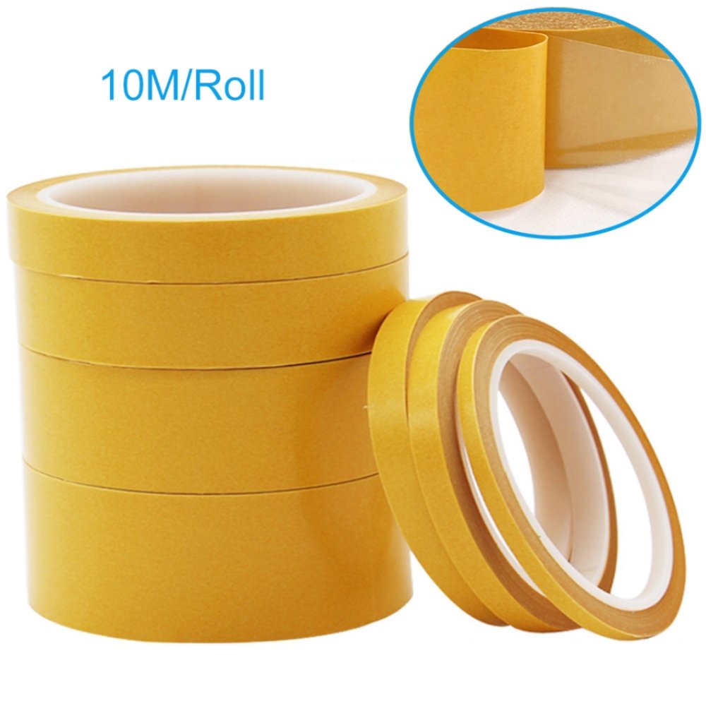 High Adhesion PET Film Double Sided Adhesive Tape Yellow Liner Box Pasting Heat-Resistant Feature
