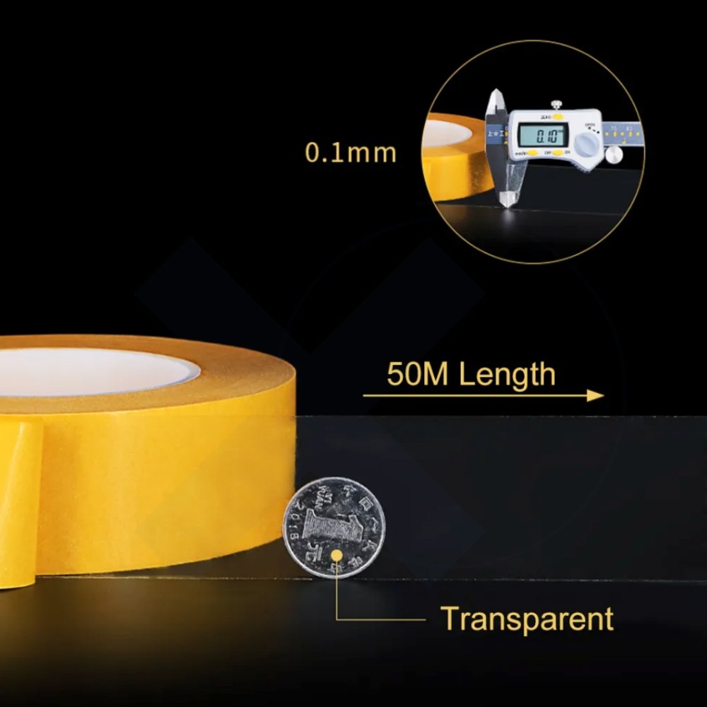 High Adhesion PET Film Double Sided Adhesive Tape Yellow Liner Box Pasting Heat-Resistant Feature