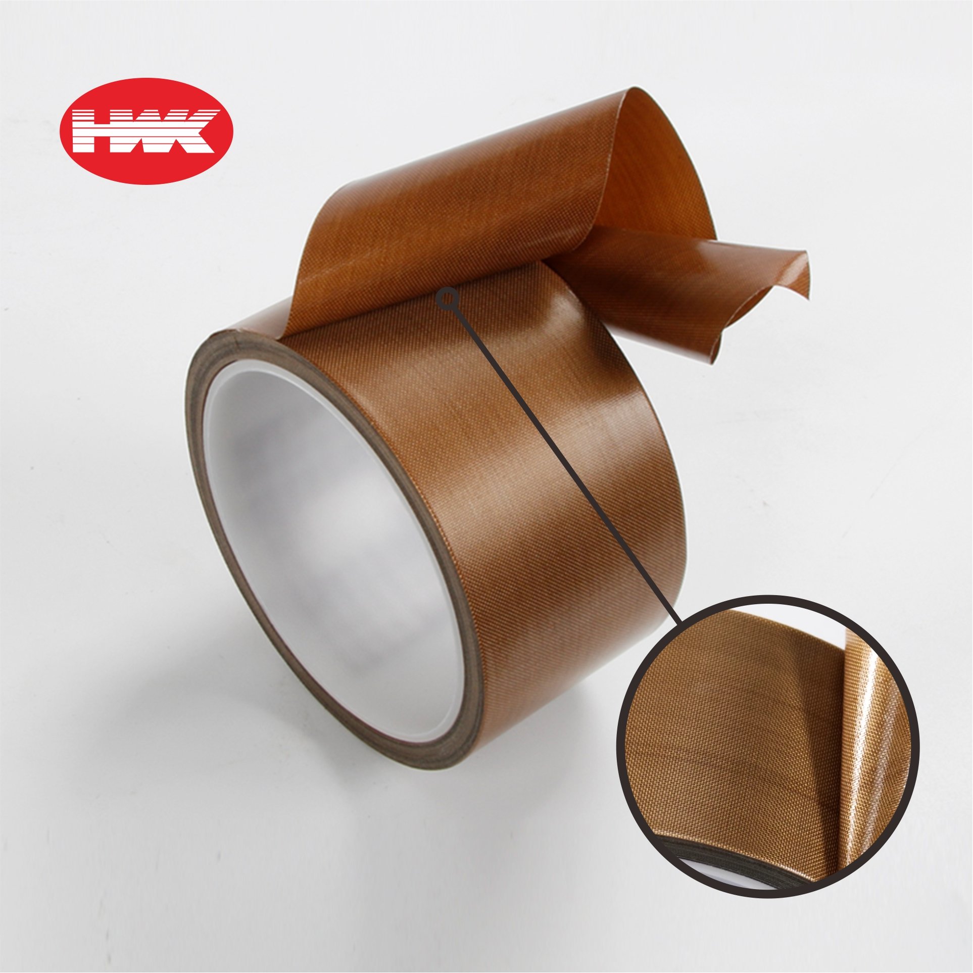 HWK Silicone Heat Resistant Coated Fiberglass Film High Temperature Tefloning PTFE Adhesive Tape