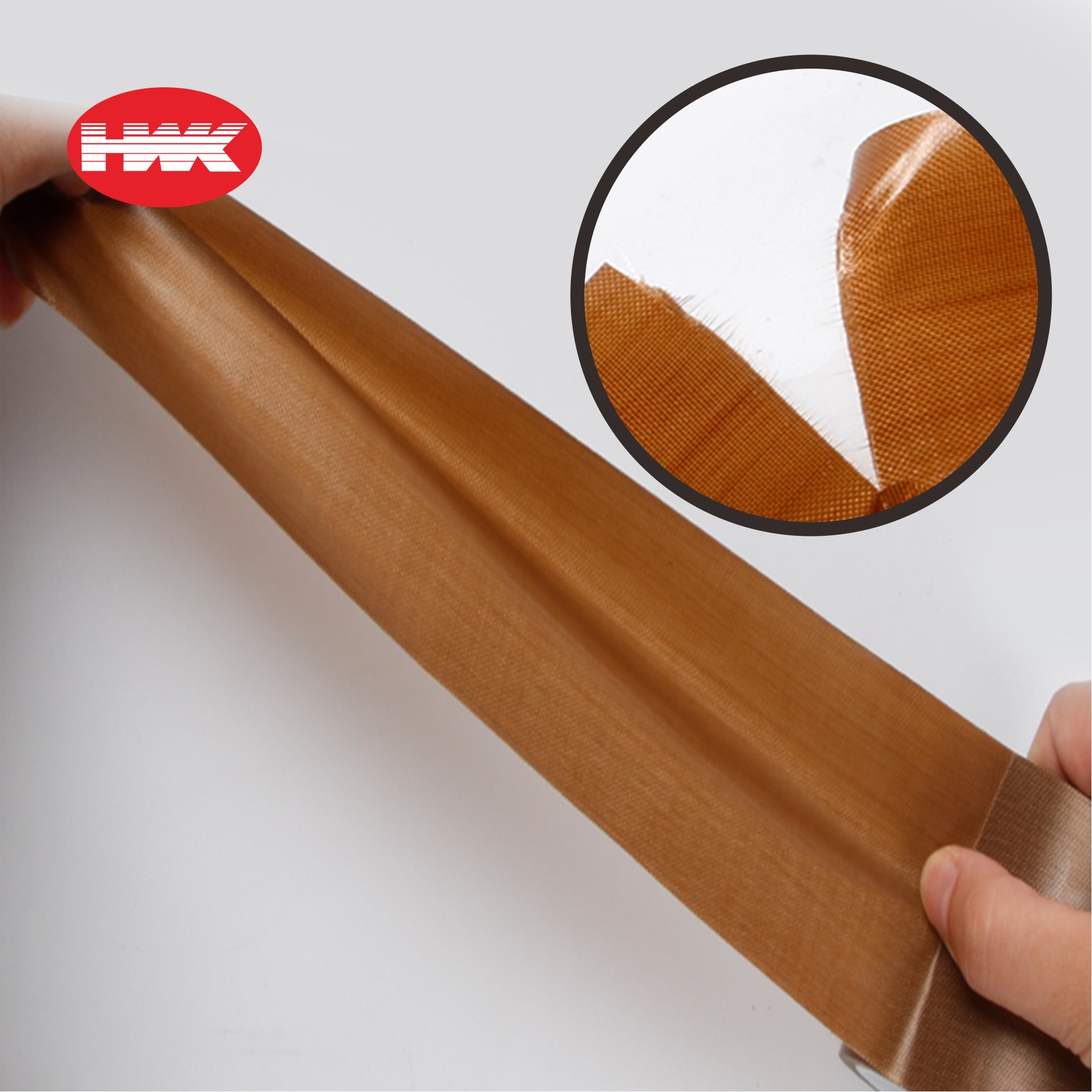 HWK Silicone Heat Resistant Coated Fiberglass Film High Temperature Tefloning PTFE Adhesive Tape