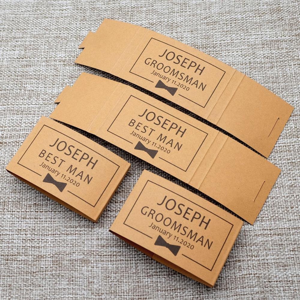 Wholesale Custom Father Of The Bride Wedding Personalize Any Text Groomsmen Socks Wrappers Gifts Display Packaging Header Cards