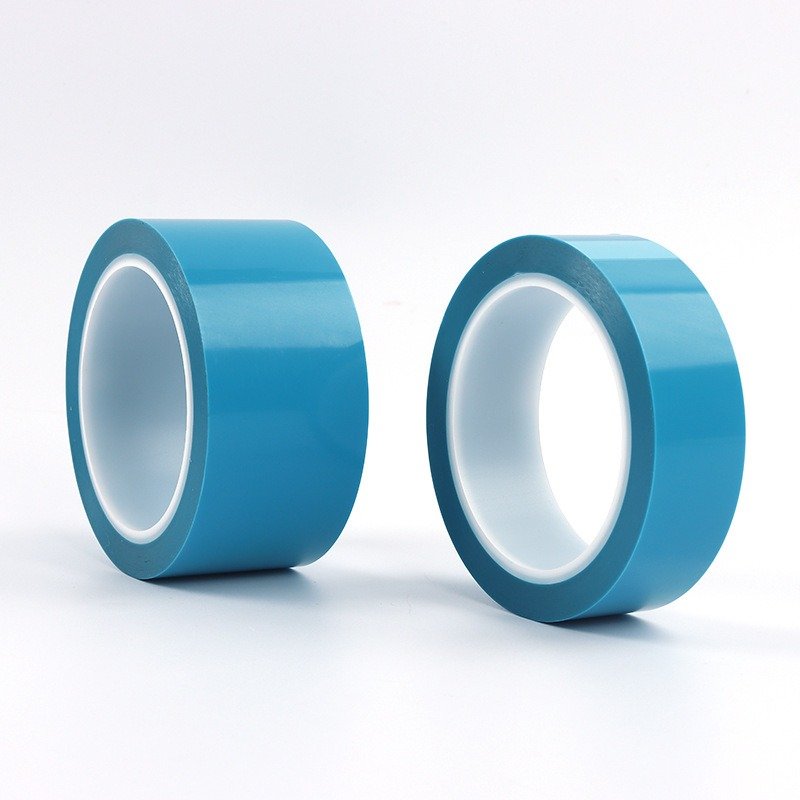 15mm 0.06mm Blue Heat Resistant Custom PET Silicone Adhesive Tape Polyester Silicone Adhesive Tape For Fix Refrigerator
