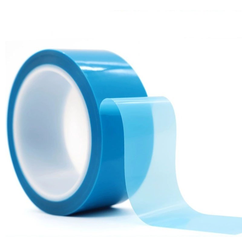 15mm 0.06mm Blue Heat Resistant Custom PET Silicone Adhesive Tape Polyester Silicone Adhesive Tape For Fix Refrigerator
