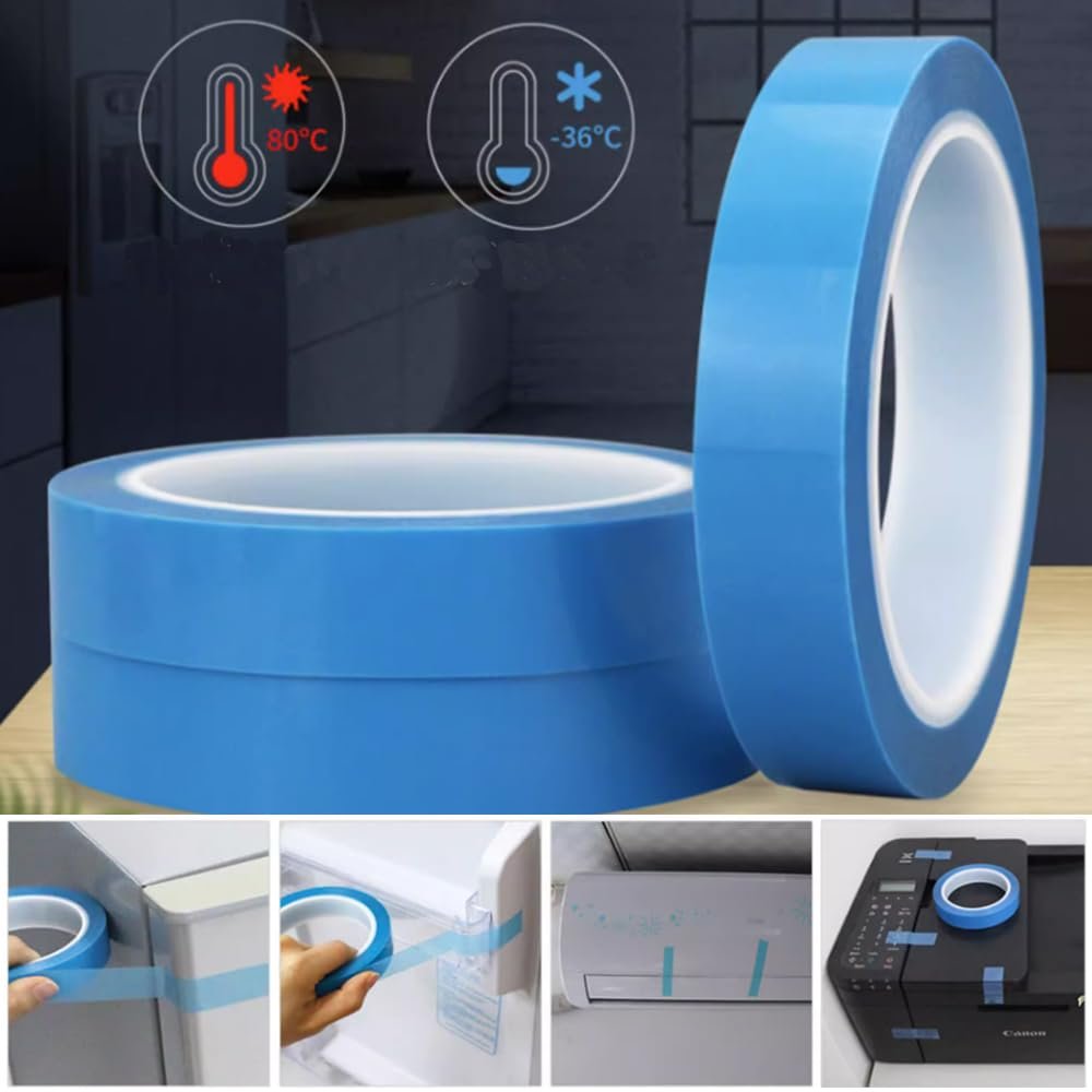 15mm 0.06mm Blue Heat Resistant Custom PET Silicone Adhesive Tape Polyester Silicone Adhesive Tape For Fix Refrigerator