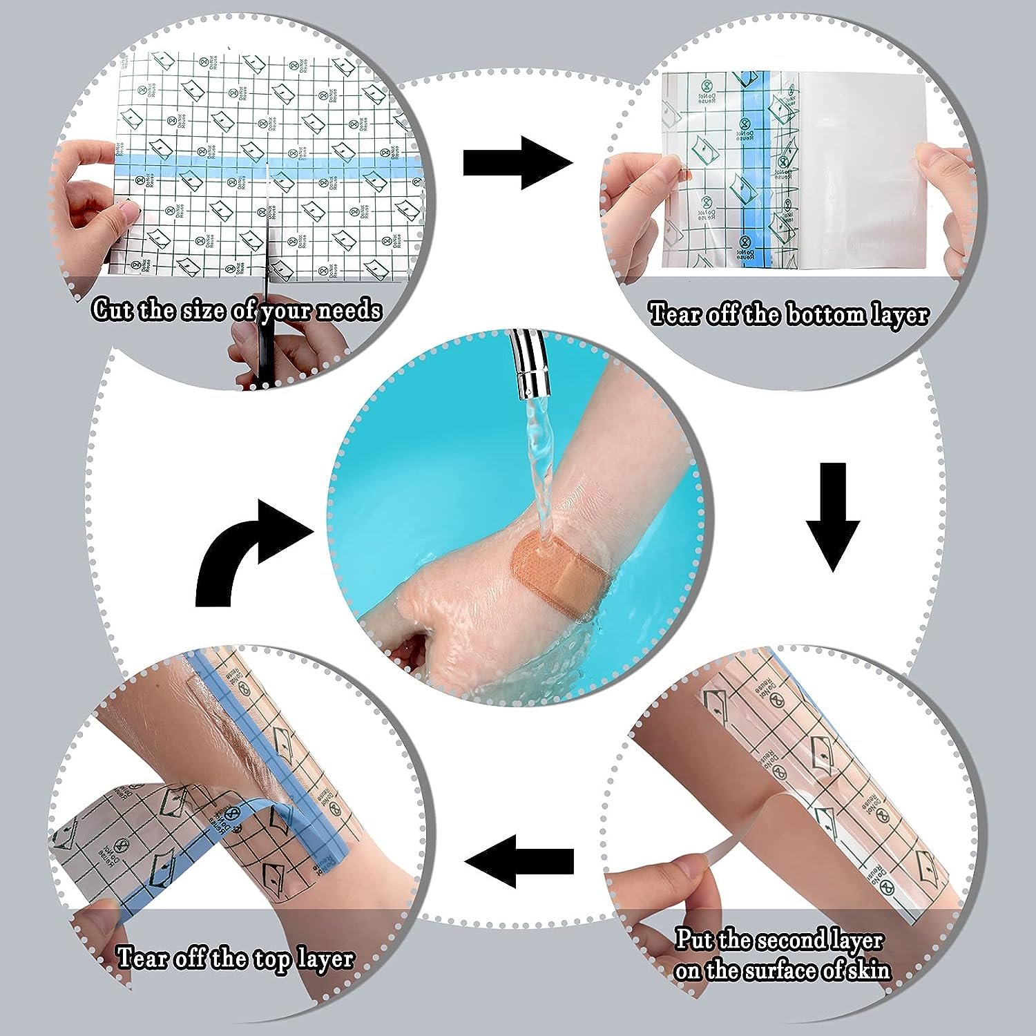 Transparent Dressing Adhesive Bandage Waterproof Bandage Clear Adhesive Bandages Stretch Tape for Tattoos Swimming