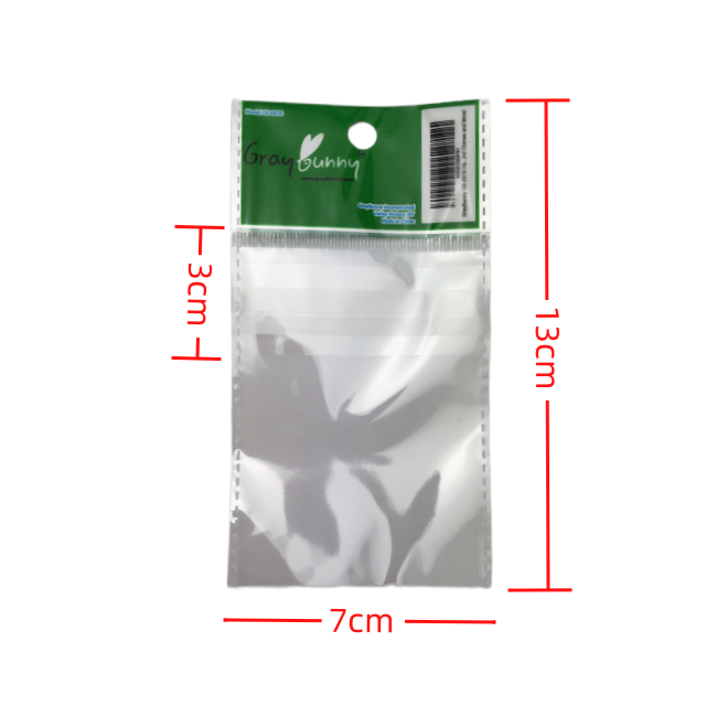 Customized Hot Sale transparent clear opp header card packaging bag with self adhesive seal