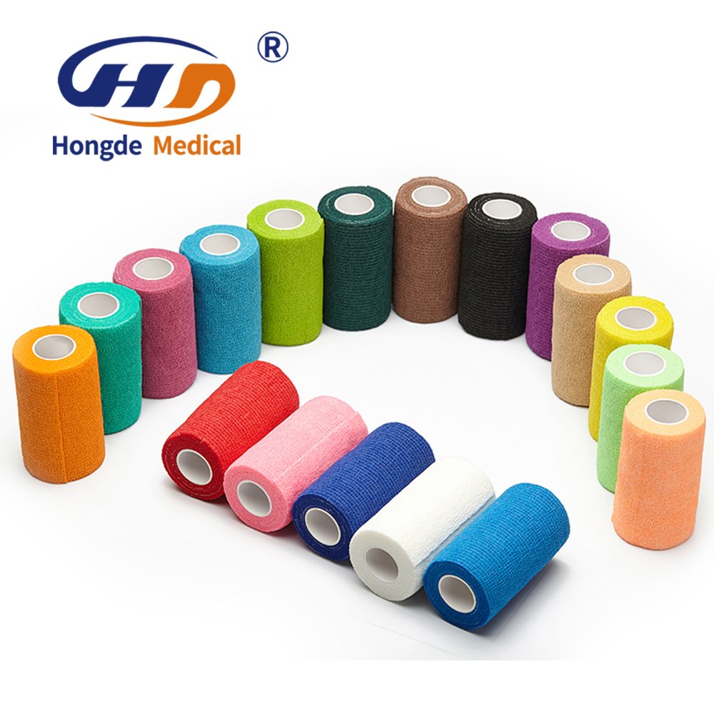 HD-805 Hot Sell Self Adhesive Bandage Wrap With Assorted Colors, Cohesive Bandage Wrap, Elastic Bandage