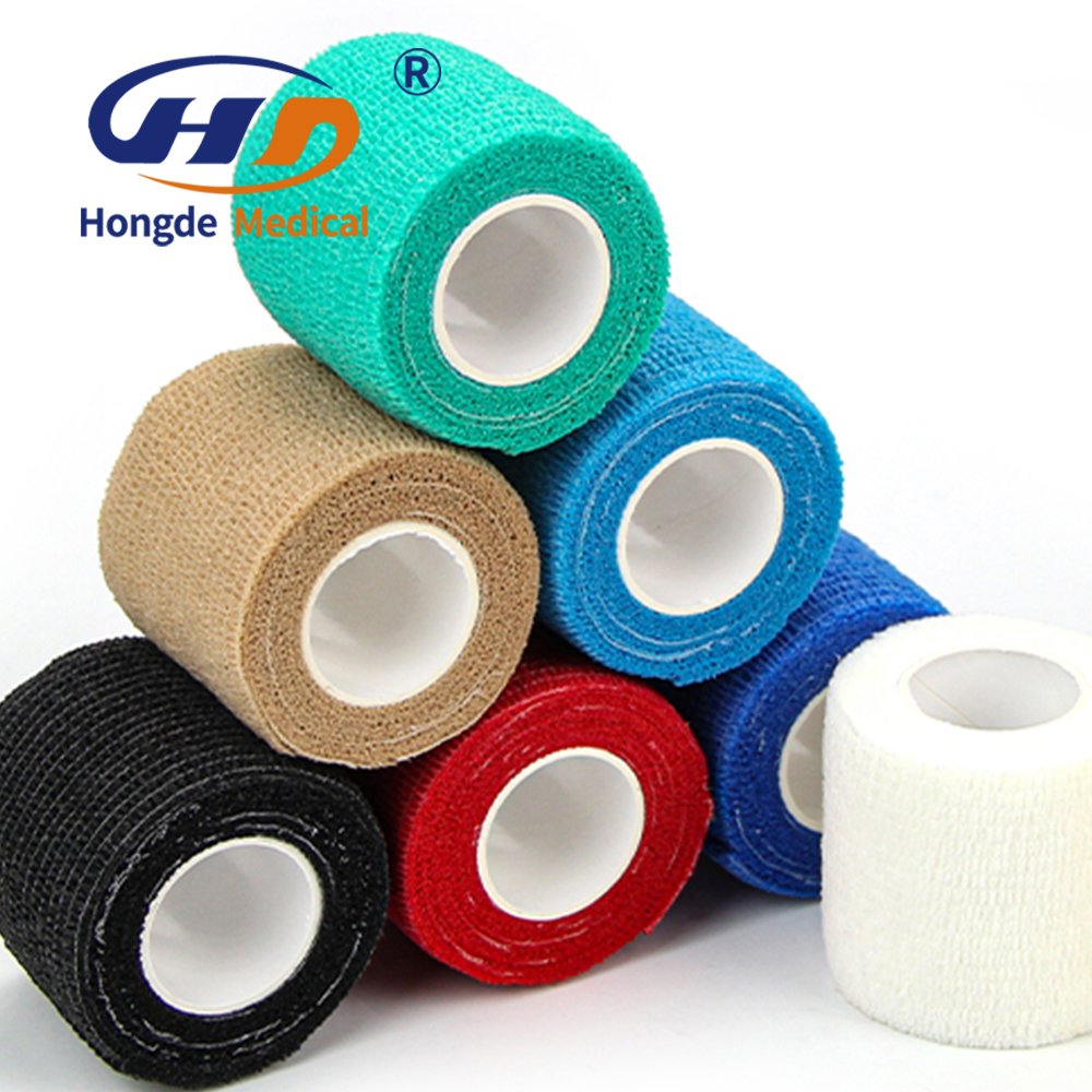 HD-805 Hot Sell Self Adhesive Bandage Wrap With Assorted Colors, Cohesive Bandage Wrap, Elastic Bandage
