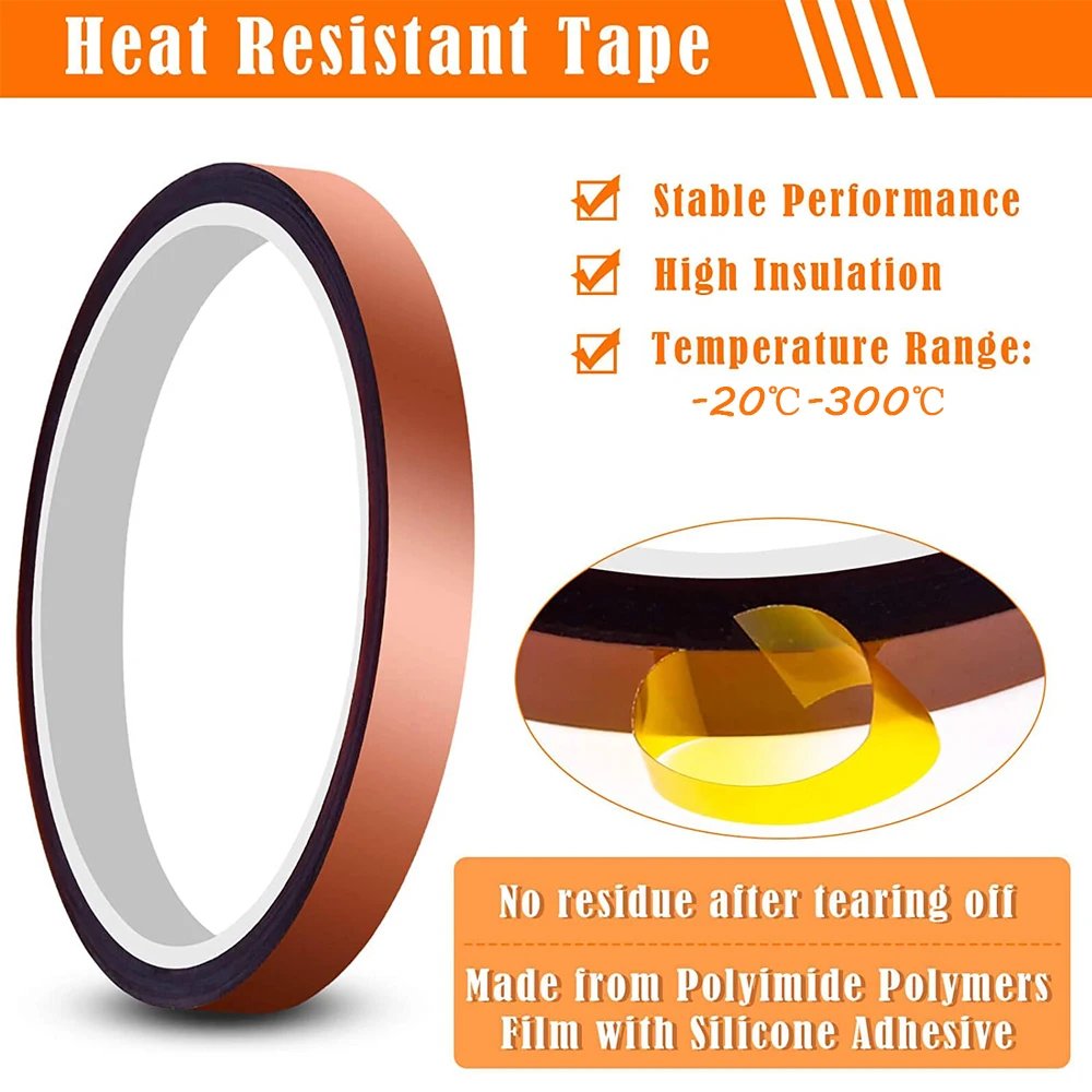 Custom Silicone Glue Polyimide Adhesive Tape,Amber Color Heat High Temperature PI Resistant Polyimide Film Tape