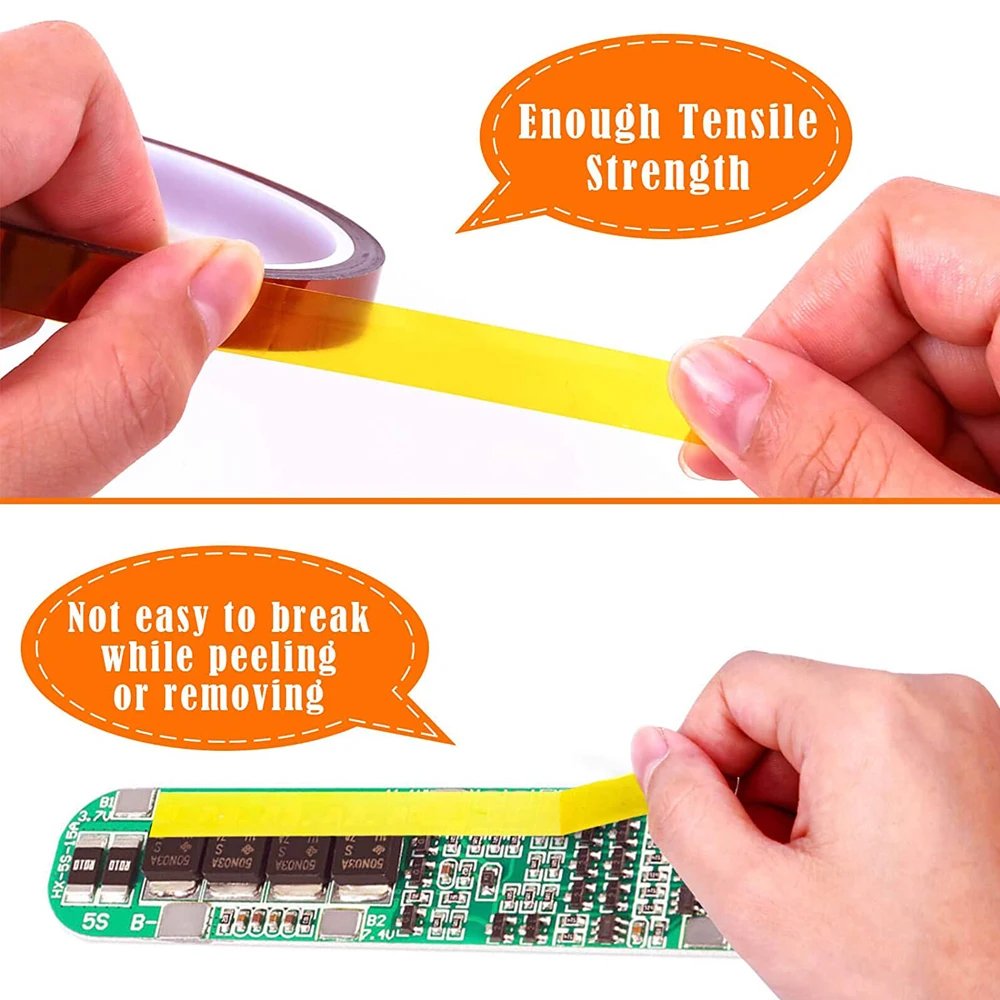 Custom Silicone Glue Polyimide Adhesive Tape,Amber Color Heat High Temperature PI Resistant Polyimide Film Tape