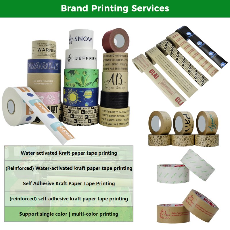 Wholesale custom Writable 30mm Paper Kraft Tape 3 inch Kraft Brown Eco Packaging Self Adhesive Gummed kraft tapetenkleister
