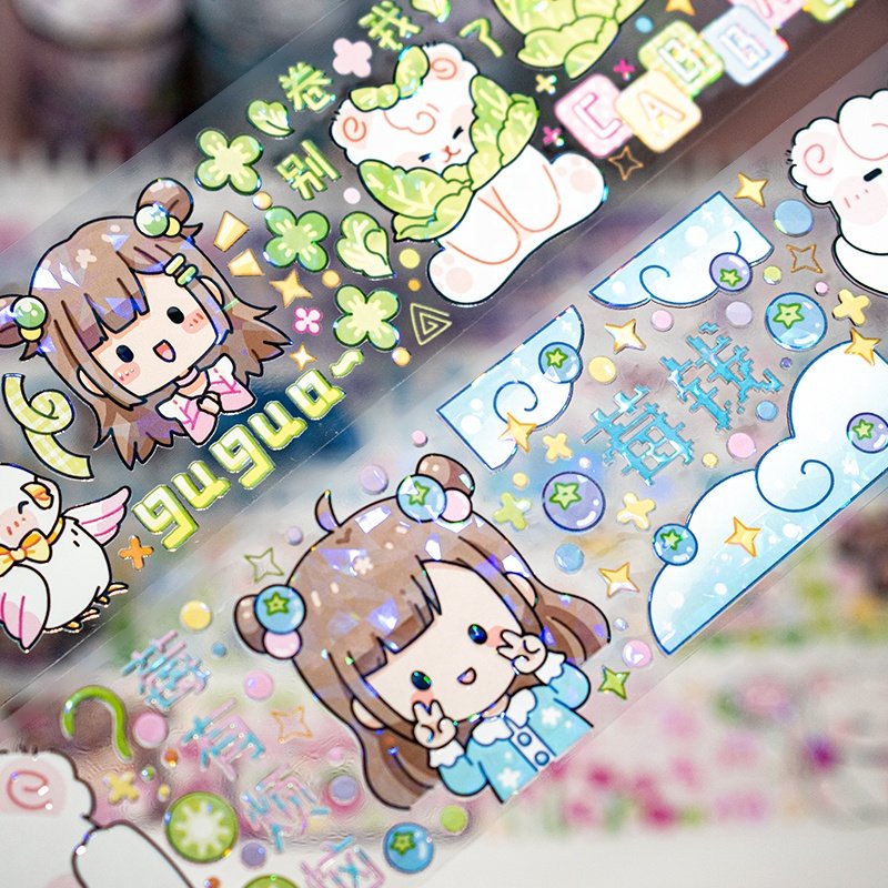 Journal washi tape sticker roll transparent creative flowers petal girl pet washi tape