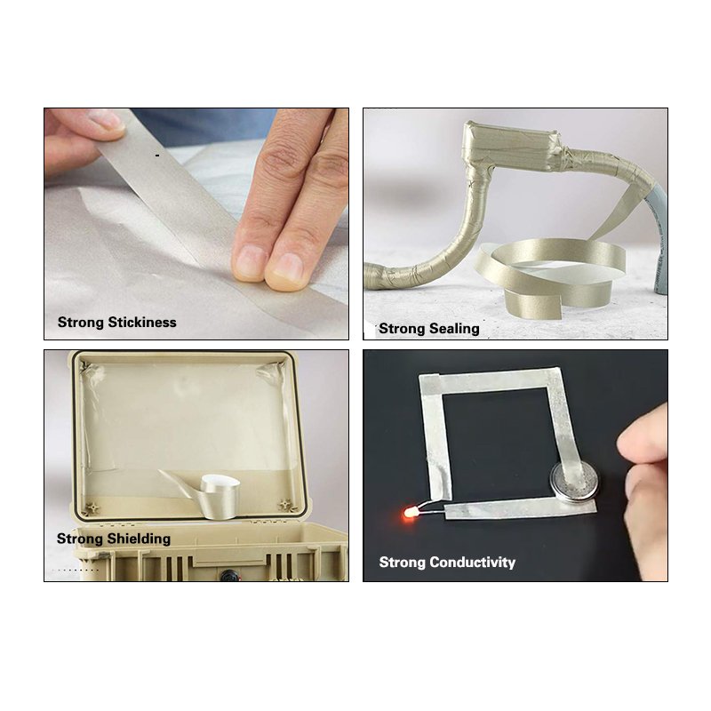 Recyclable Heat Resistant LCD Laptop Cable EMI Shielding Conductive Fabric Cloth Self Adhesive Tape