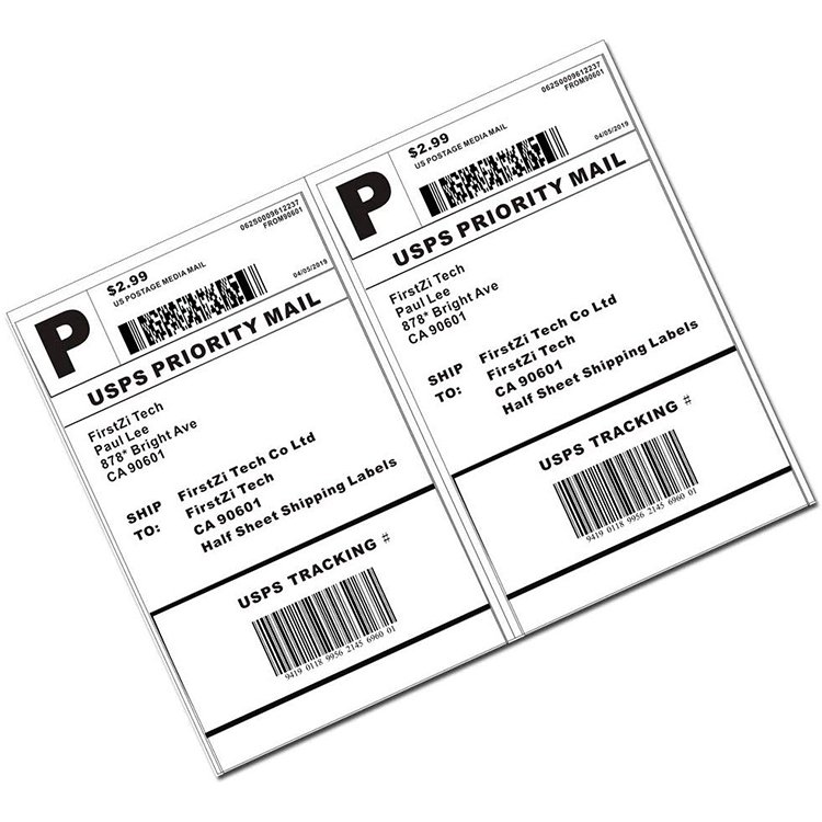 High quality custom printing waterproof a4 size self adhesive shipping label