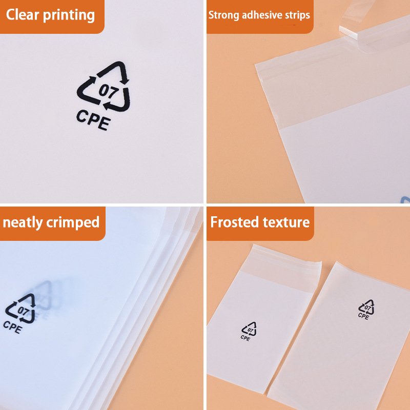 Custom Matte Frosted Packing Self Adhesive Seal Opp eva cpe Plastic Matte Pe Self-Adhesive Packaging Bags