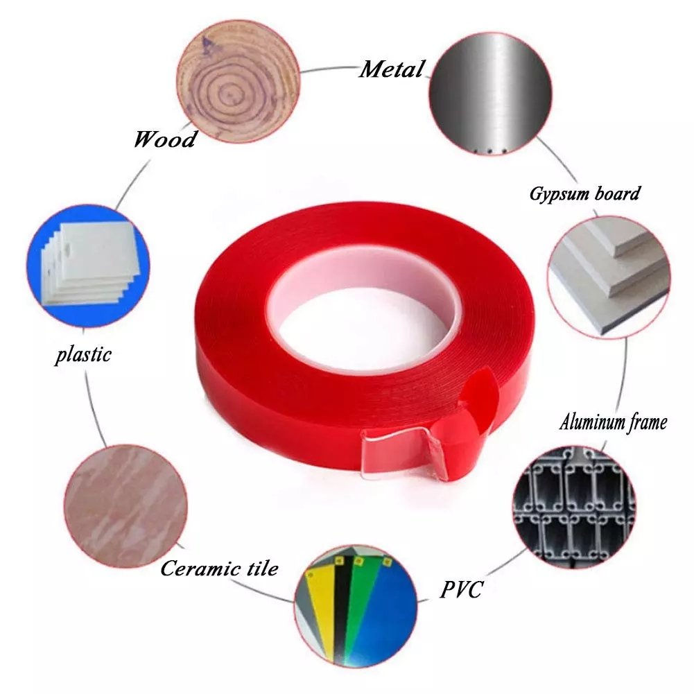 hot sale waterproof clear transparent super strong self adhesive tape acrylic washable double sided nano adhesive tape