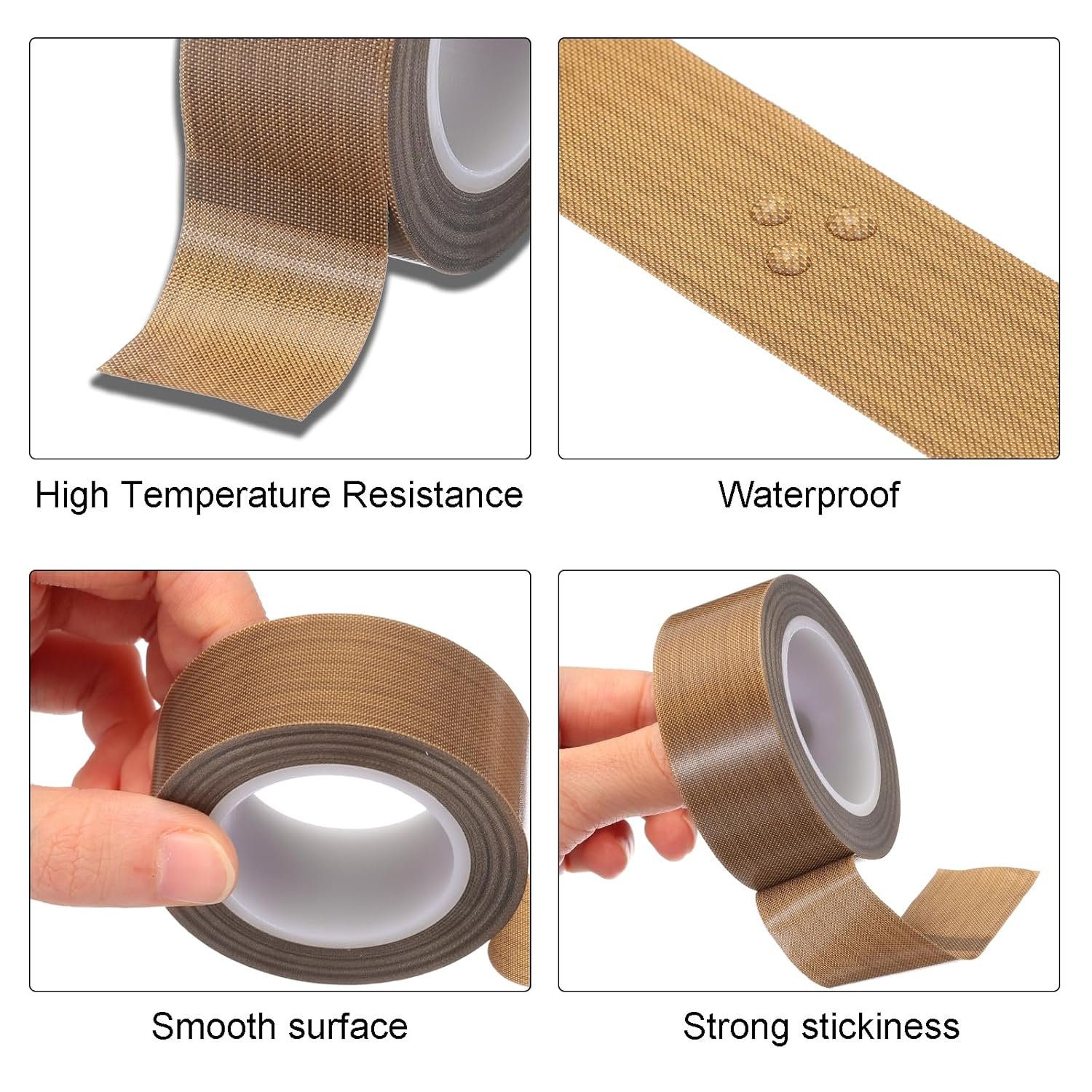 High Performance Heat Resistant Ptfe Glass Cloth Coated Silicone PTFE Glass Cloth Adhesive Tape for Heat Sealing Machine Tape