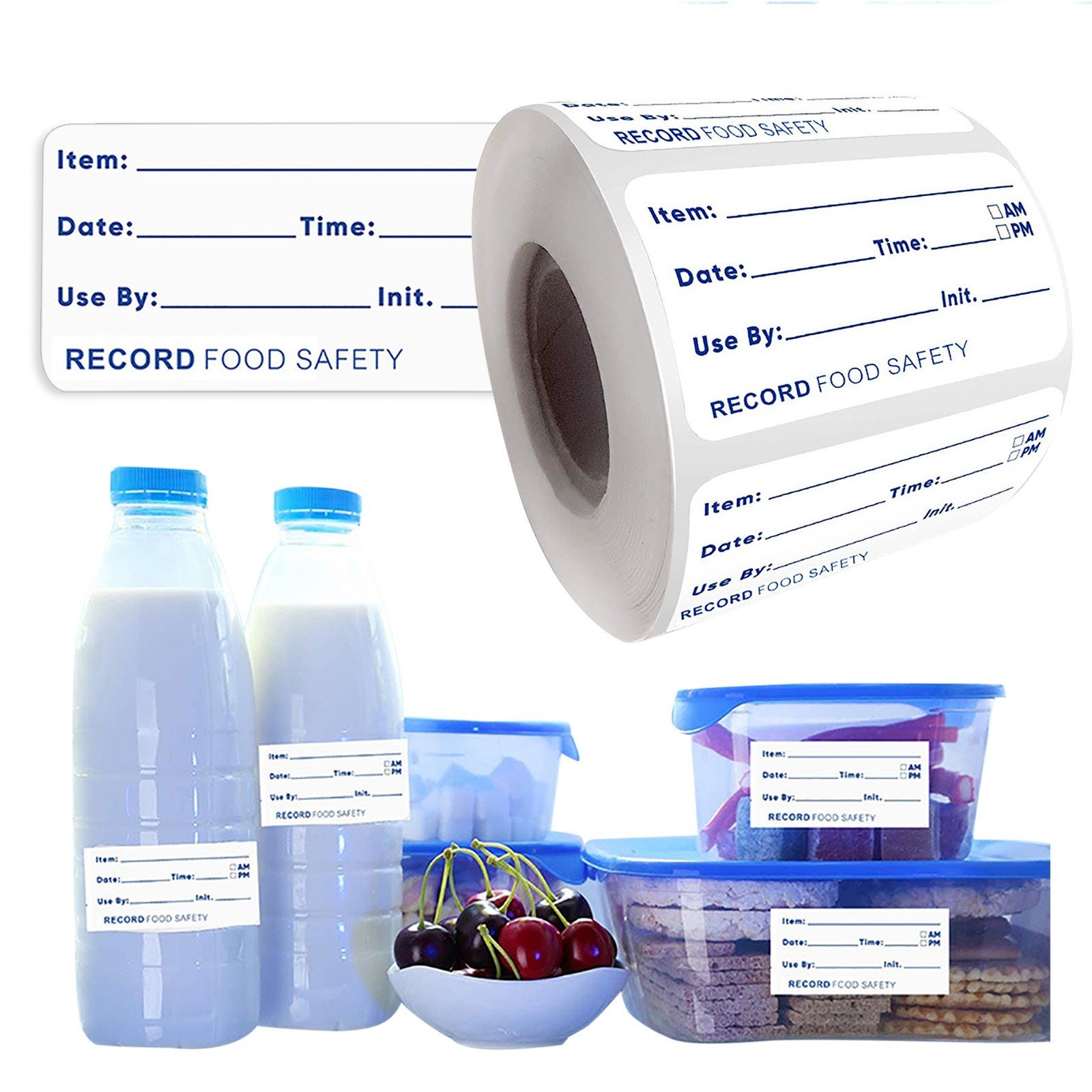 Customized Color Sticker Printing 5x2.5cm Waterproof Self-adhesive Fridge Classification Expiration Date Food Labels Accept