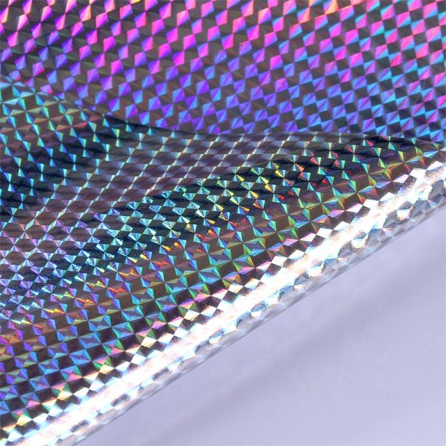 Custom Printing Waterproof Die Cut Logo Adhesive PVC Holographic Sparkle Silver Vinyl label Jumbo Rolls hologram sticker