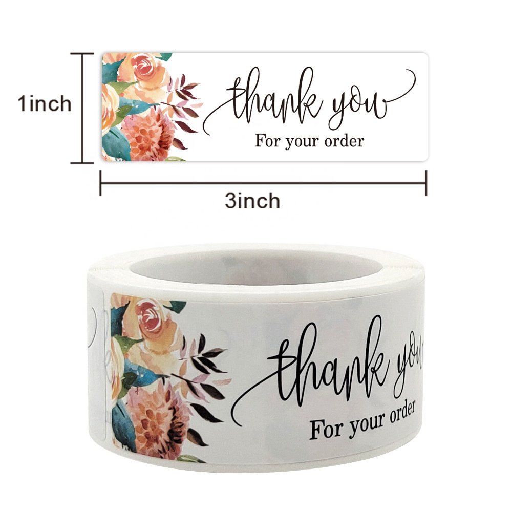 2.5*7.5cm thank you stickers for your order sealing labels for self adhesive deco stickers roll etiquette etiquetas
