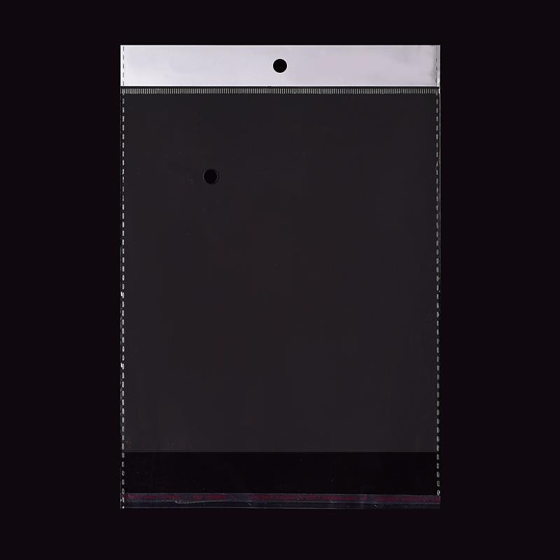 Wholesale Reusable Poly Plastic Packing Small Transparent Self Adhesive Opp Bag With Hanging Hole