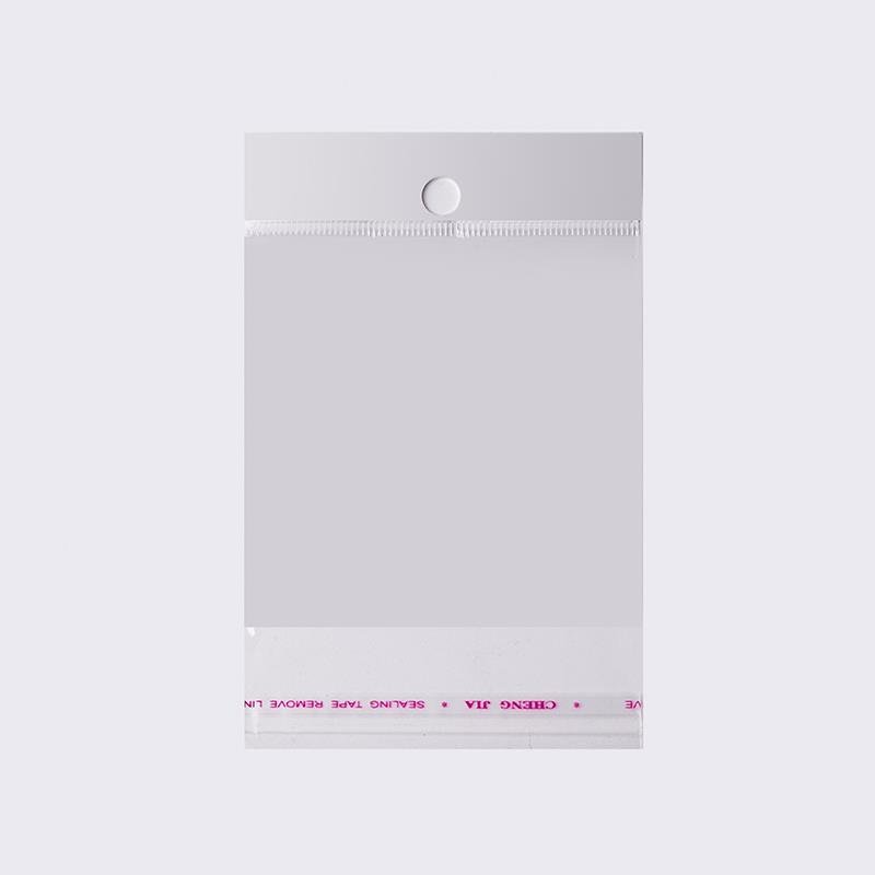 Wholesale Reusable Poly Plastic Packing Small Transparent Self Adhesive Opp Bag With Hanging Hole