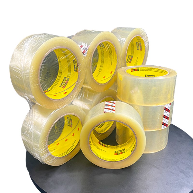 Custom transparent 3 M 375+ BOPP boxes carton sealing packaging materials acrylic adhesive tape roll