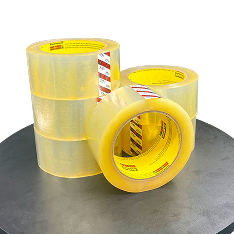 Custom transparent 3 M 375+ BOPP boxes carton sealing packaging materials acrylic adhesive tape roll