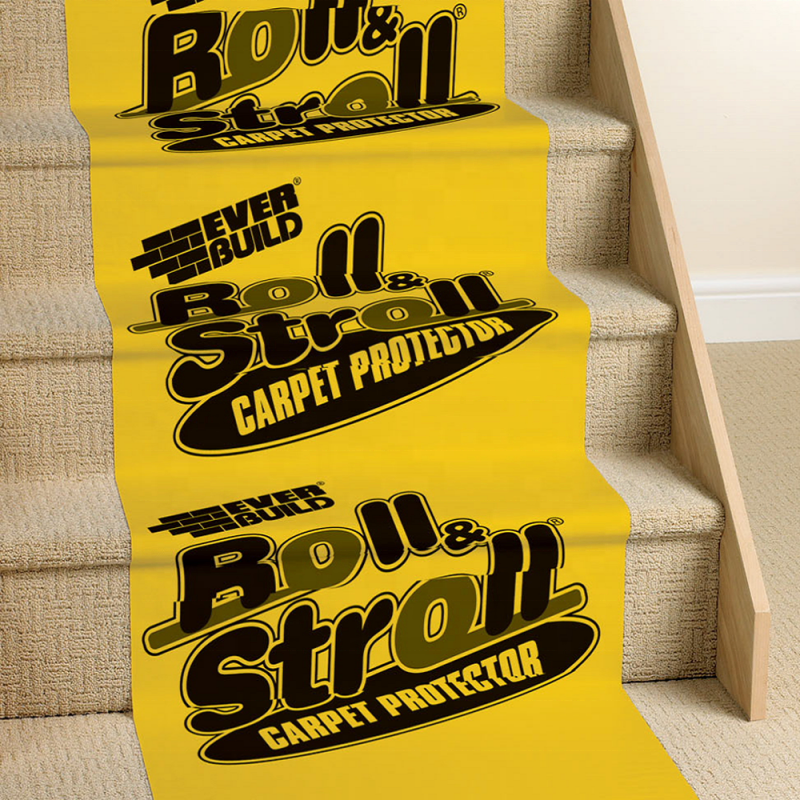 Reverse Wound PE High Adhesive Yellow 60CM *25M/50M/ 100M Premium Carpet Protection Tape Film with Customized Logo Printing