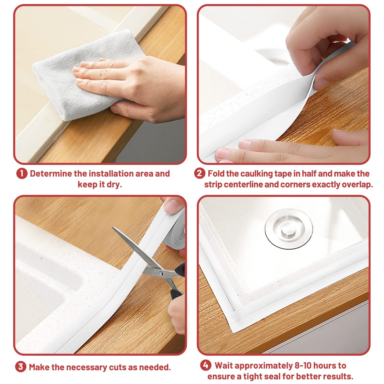 Caulk Tape Waterproof Self Adhesive,Toilet Caulk Sealant Tape,Bathtub Caulk Sealing Strip Tape for Kitchen,BathroomCaulking Tape