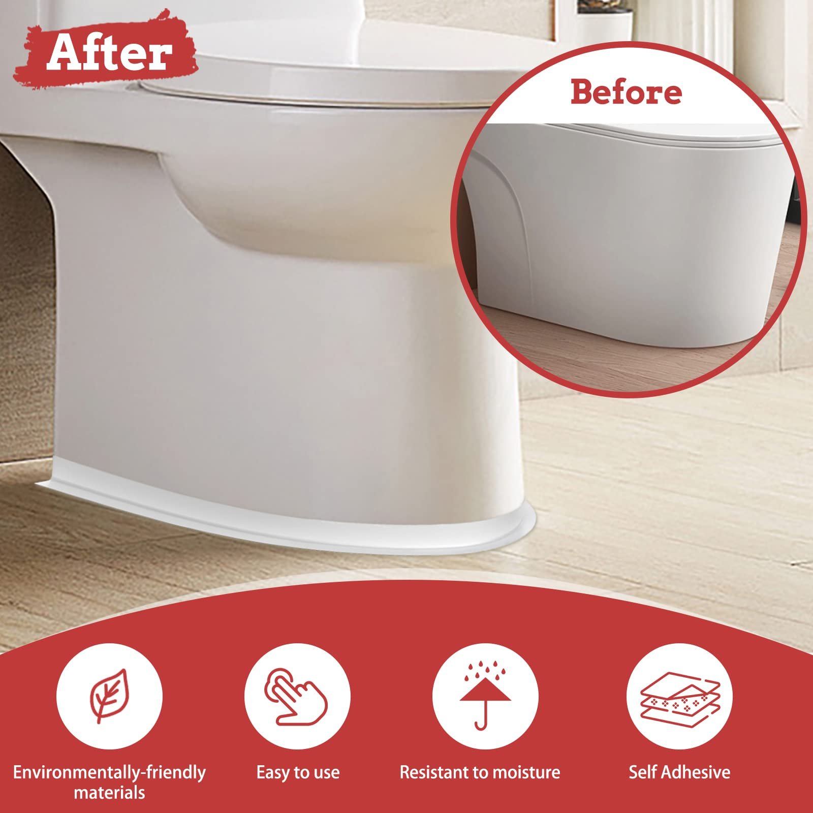 Caulk Tape Waterproof Self Adhesive,Toilet Caulk Sealant Tape,Bathtub Caulk Sealing Strip Tape for Kitchen,BathroomCaulking Tape