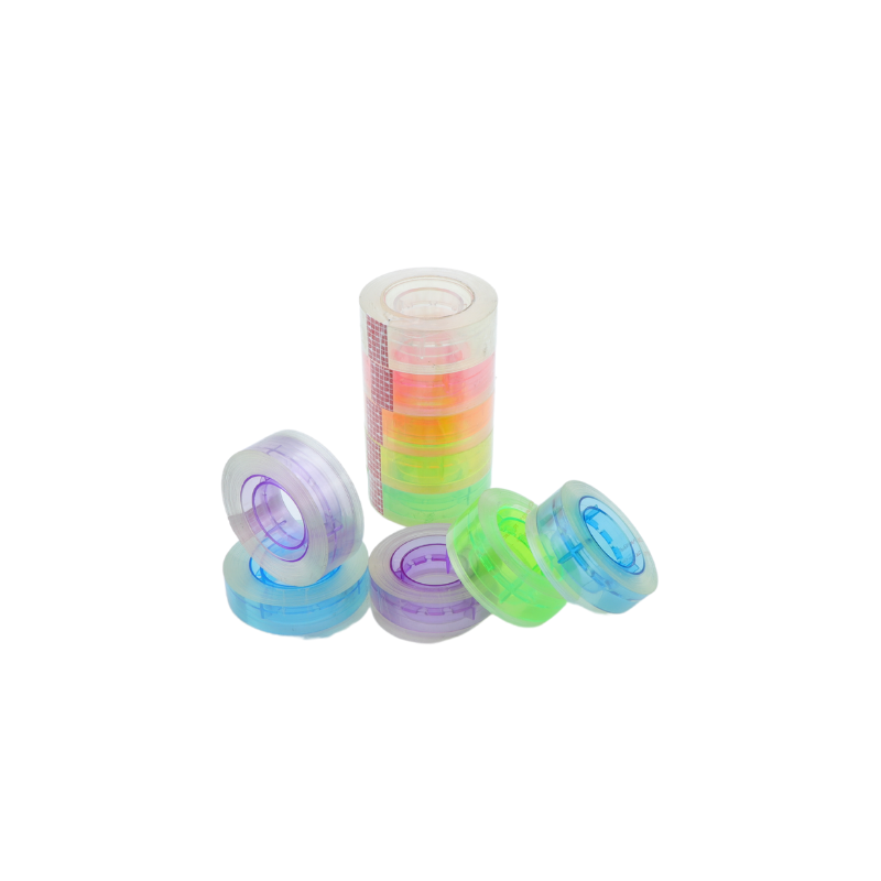 Students Used Candy Color Single Side Adhesive Colorful Small Transparent Tape DIY Rainbow Office Stationery Tape
