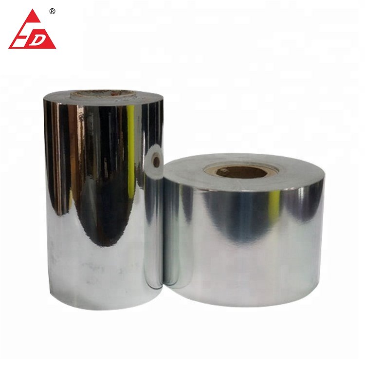 Gloss Silver PET with Coating on Top Solvent Adhesive Label Material
