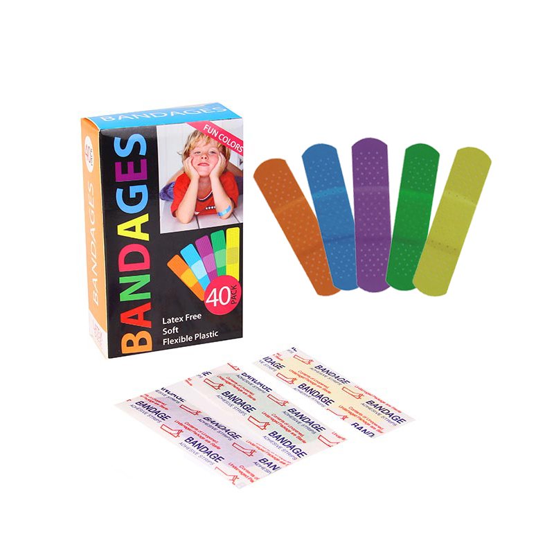 Different Skin Color Medical Sterile Cute Bandaid black fabric flexible wound adhesive plaster