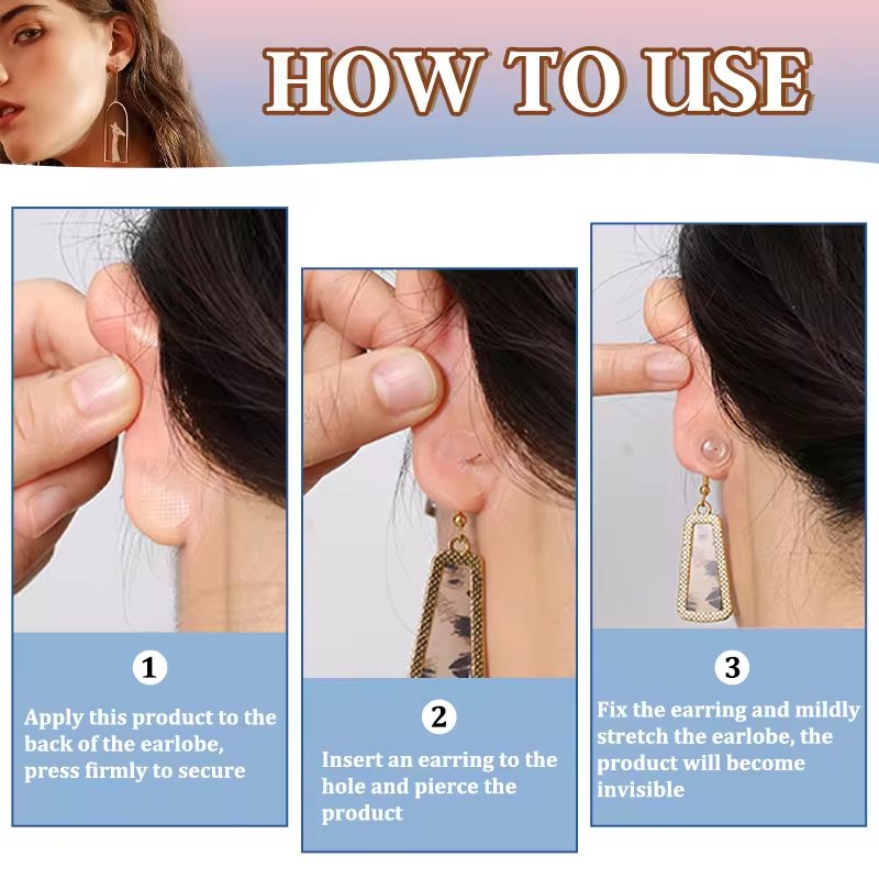 Lobe Miracle Clear Earring Support Patches Droopy Ear Protect Torn Ear Lobes Patches Adhesive Medical Breathable Ear Tape