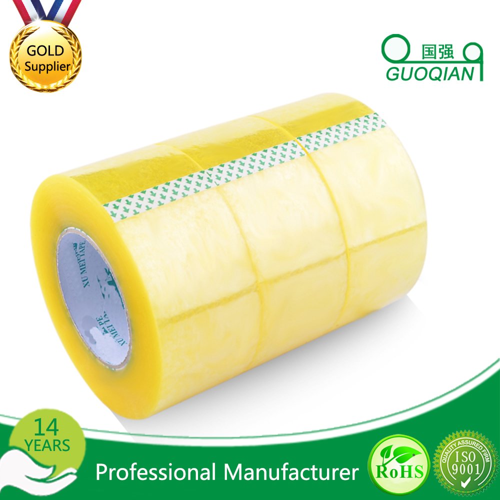 High Quality Strong Viscosity Transparent Sticky Yellowfinish Adhesive BOPP Packing Tape For Carton Sealing
