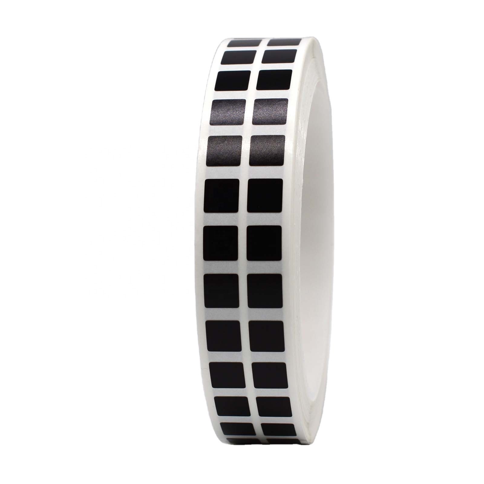 8mmx8mm 1.5mil Black Matte adhesive high temperature labels for industry