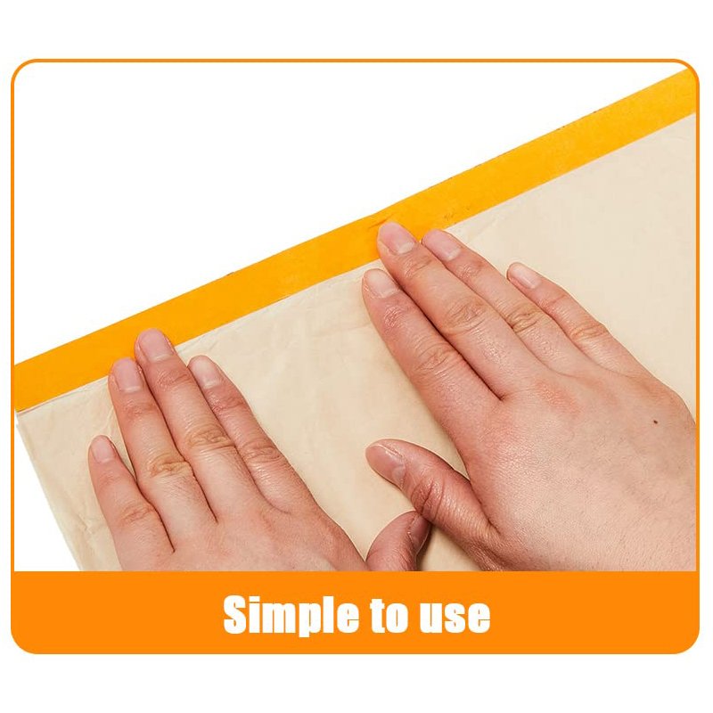 Factory Direct Manufacture Pre-taped Car Kraft Paper Masking Film For Painting Dust Barrier