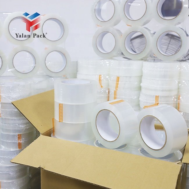 Packing Tape Custom Logo Bopp 45mic Clear Acrylic Plastic Transparent Adhesive Packing Tape For Sealing Carton Box