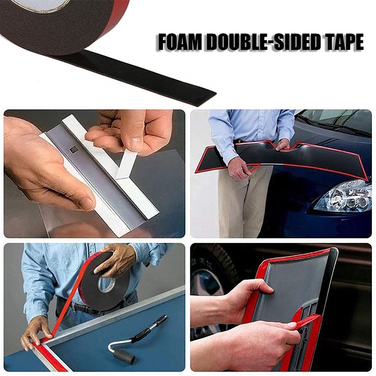 Double Sided Mounting Tape Black Very High Bonding Foam Tapes Heavy Duty Adhesive Waterproof for Car Home