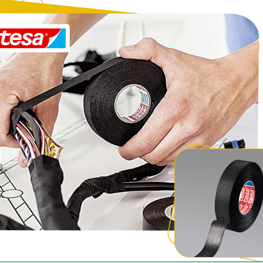 PET Cloth Gaffer Tape Te-sa 51025 51026 51036 Tape for Wire Bundling and Protection