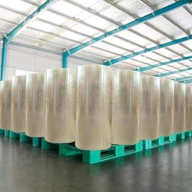 high adhesive cheaper price transparent yellowish bopp jumbo roll