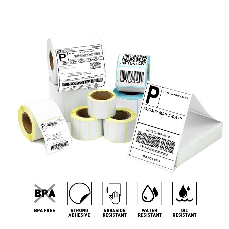 Self adhesive label sticker printing wholesale shipping labels