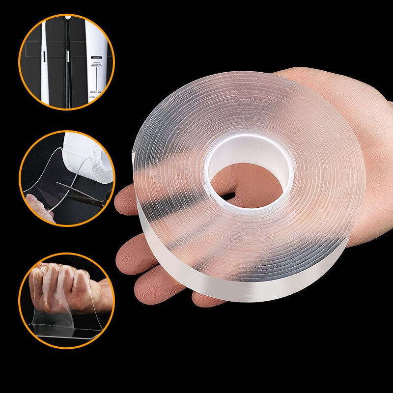 Washable Removable Pu Gel Ivy Grip Waterproof Double Sided Transparent Reusable Adhesive Nano Tape