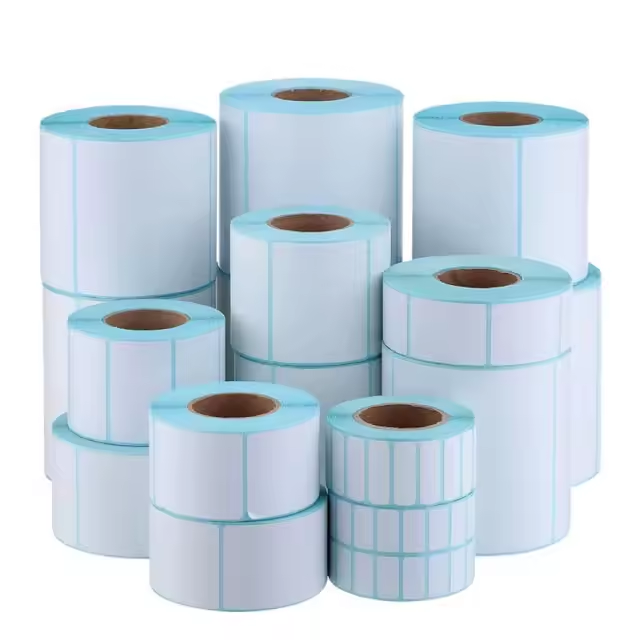 Factory price waterproof 60x40mmx800 blank thermal non-drying film custom self-adhesive barcode thermal label self-adhesive