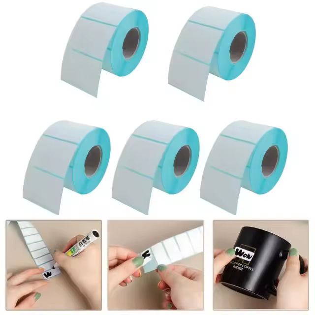 Factory price waterproof 60x40mmx800 blank thermal non-drying film custom self-adhesive barcode thermal label self-adhesive